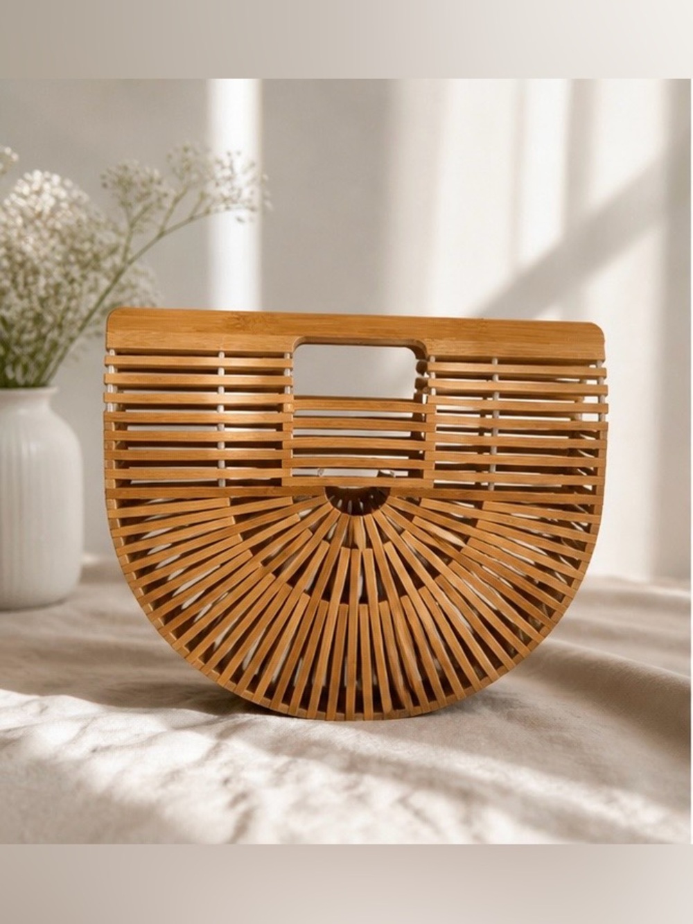 Bamboo Ark Bag Cult Gaia Inspired Wooden Clutch Boho Summer Beach Purse